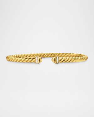 Modern Cablespira Bracelet in 18K Gold with Gemstones and Diamonds, 4mm