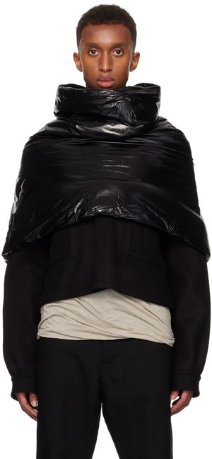 Rick Owens Black Porterville Cowl Scarf