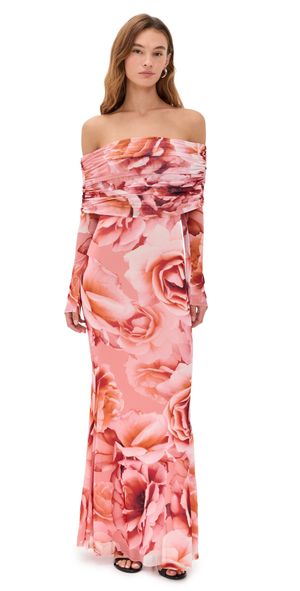 AFRM Thelma Dress Peach Roses XXS