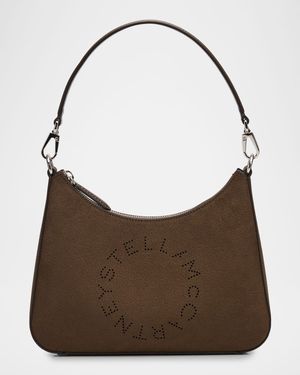 Vegan Leather Logo Hobo Shoulder Bag