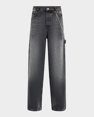 Charm Chain Oversized Wide-Leg Jeans