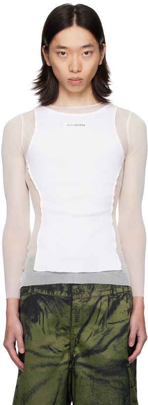 Jean Paul Gaultier T-shirt à manches longues Petit grand blanc - Fashion Fiction