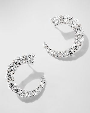 White Gold Graduating Diamond Earrings, 0.70-0.78tcw