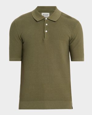 Men's Structure-Knit Polo Shirt