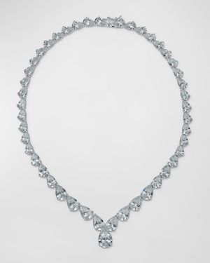 Pear Cubic Zirconia Graduated Necklace