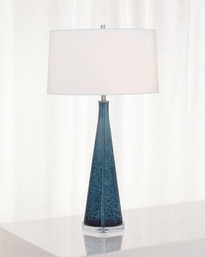 London Smoke Blue Glass Lamp