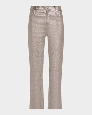 Le Sleek Straight Leather Pants