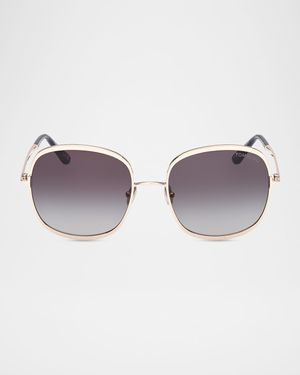 Sofia 57mm Metal Round Sunglasses