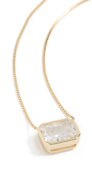 SHASHI Emerald Baguette Necklace Crystal One Size