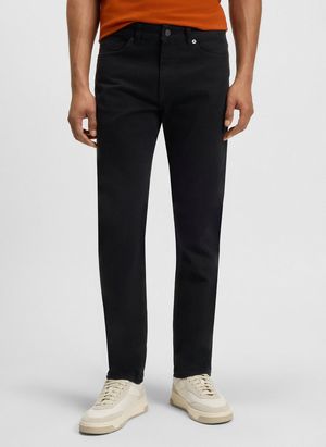 Boss - Jean droit uni en denim stretch - Taille 35/36 - Noir