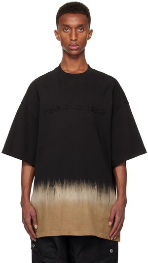 Feng Chen Wang Black & Khaki Tie-Dye T-shirt