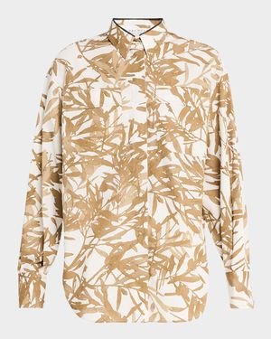 Monili Collar Herbarium Poplin Button-Down Shirt