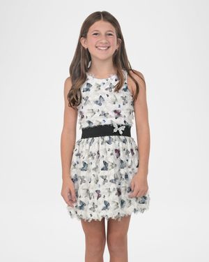 Girl's Kayla Butterfly Printed Dress, Size 7-16