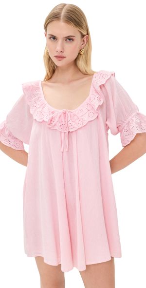 Show Me Your Mumu Toulouse Dress Pink Eyelet XL