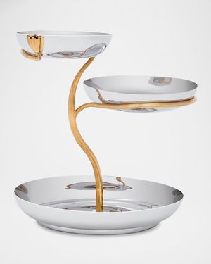 Deco Leaves 3-Tier Server, 14" Wide