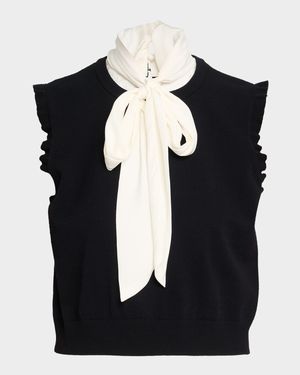 Chiara Sleeveless Tie-Neck Top