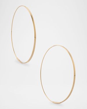 50mm Medium Flat Magic Hoop Earrings in 14K Yellow Gold