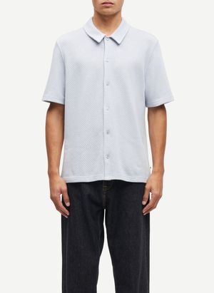 Samsoe Samsoe - Chemise droite en fibres recyclées - Taille L - Bleu