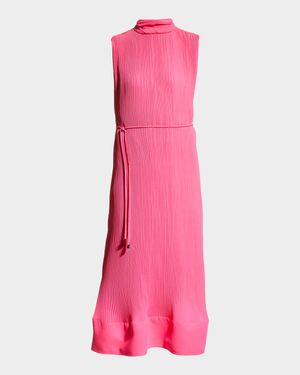 Melina Solid Pleated Dress