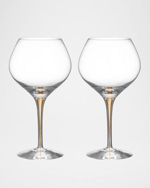 Intermezzo Gold Bouquet Wine Glasses, Set of 2