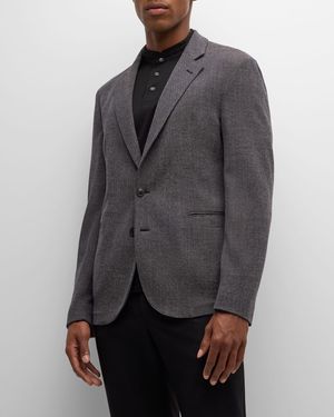 Men's Wool Stretch Micro Texture Sport Jacket