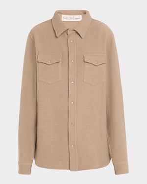 Smoke Waffle Cashmere Shirt Jacket