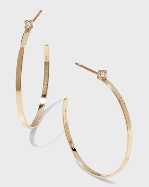 14k Diamond Sunrise Hoop Earrings