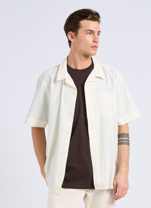 Knowledge Cotton Apparel - Chemise col classique en coton bio - Taille XL - Blanc