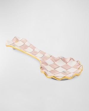 Rosy Check Ceramic Spoon Rest