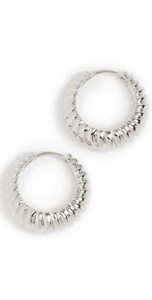 Luv Aj The Ridged Marbella Hoops Silver One Size