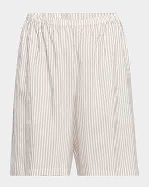 Zinnia Striped Silk Pajama Shorts