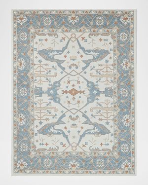 Claremont Hand-Tufted Light Blue Oushak Rug, 9' x 12'