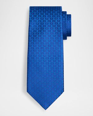 Men's Tonal Woven Oval Silk Tie