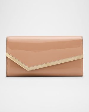 Emmie Patent Leather Bar Flap Clutch Bag