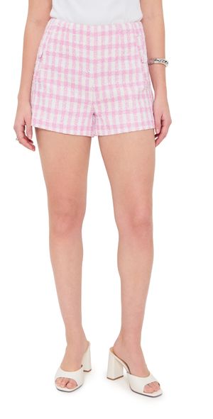 endless rose Tweed Buttoned Shorts Pink/White M