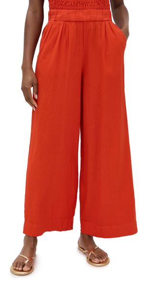 Stateside Linen Pull On Trousers Fiesta Red XS