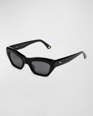 Concept 3 Black Acetate Cat-Eye Sunglasses