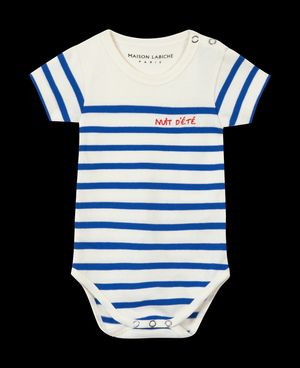 Maison Labiche - Body col rond brodé nuit d'été en coton bio - Taille 18-24mois - Blanc