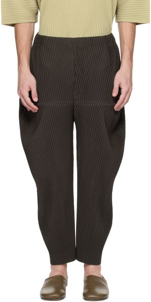 HOMME PLISSÉ ISSEY MIYAKE Brown Kinetic Sculpture Trousers