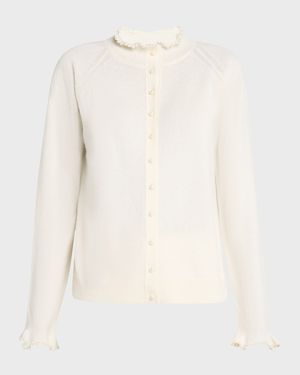 Pearl-Button Cashmere Cardigan