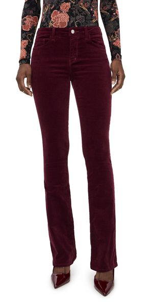 L'AGENCE Stevie Straight Velvet Jeans Dark Port 31