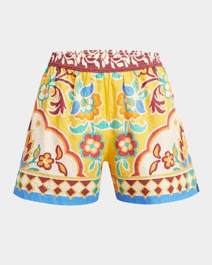 Tapestry Cotton Shorts