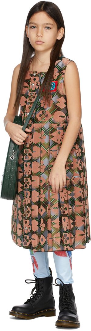 Chopova Lowena SSENSE Exclusive Kids Brown & Green Kilt Dress