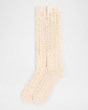 Men's VLogo Cotton Knit Over-Calf Socks