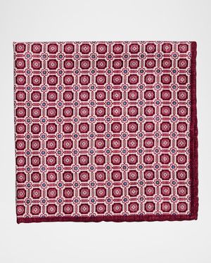 Men's Silk Geometric Pocket Square