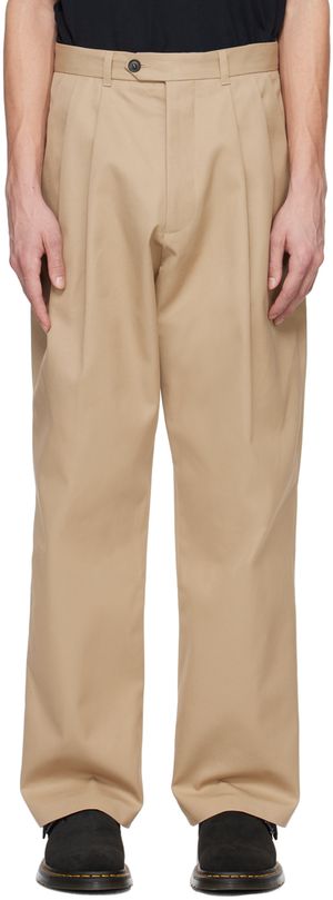 Lownn Beige Pleated Trousers