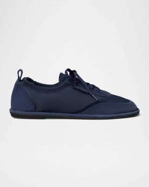 Ballet Suede and Nylon Low-Top Sneakers
