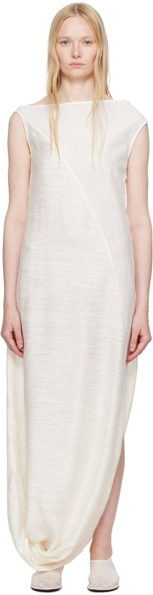 Ruohan White Twist Maxi Dress