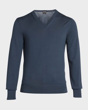 Men's Merino Wool V-Neck Sweater