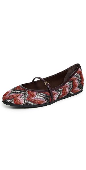Missoni Amy Flats Raschel Lame Multi Red 38.5